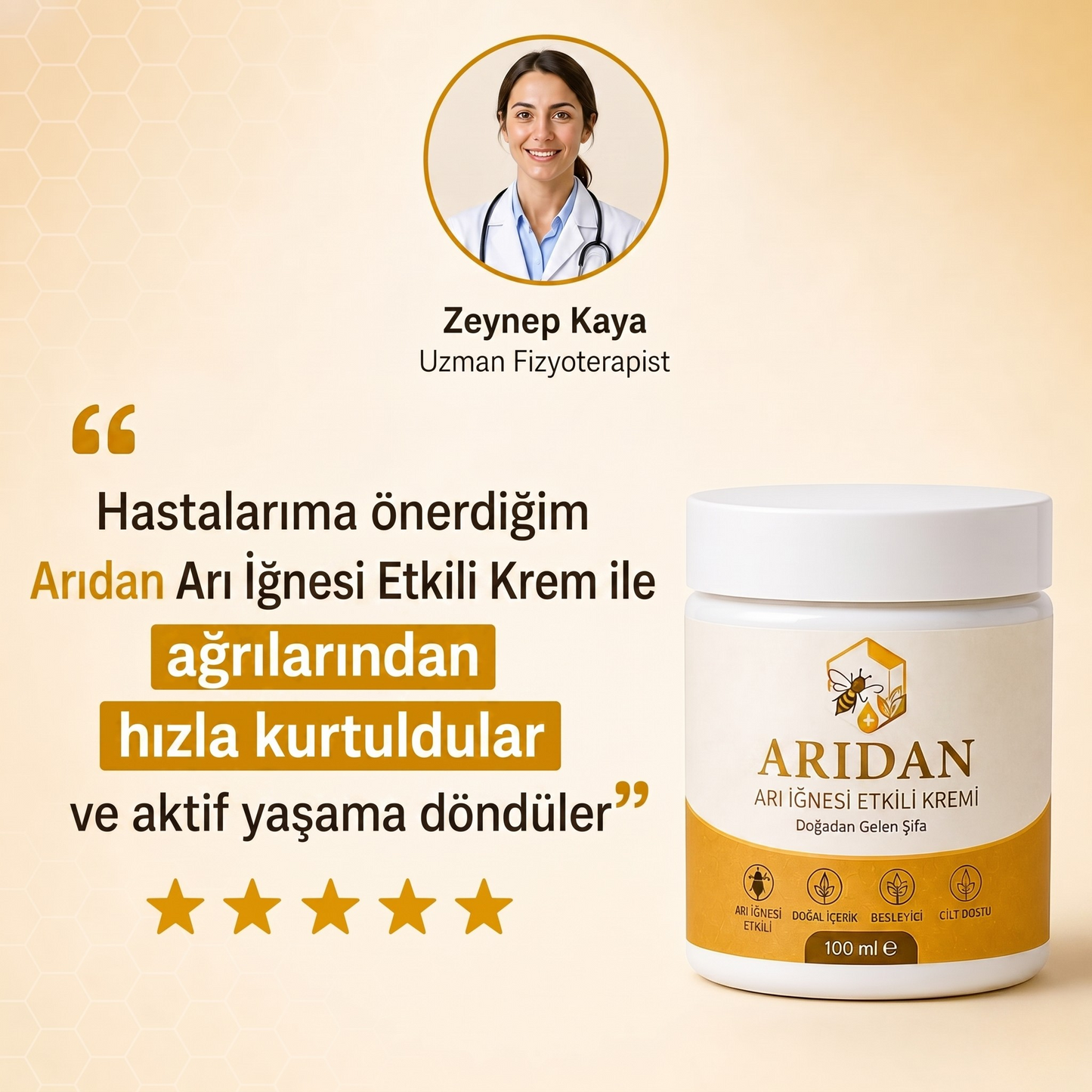 ARIDAN™ - Arı İğnesi Etkili 'Nokta Atışı' Derin Doku Kremi